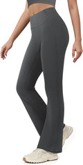 Yoga Pants for Women High Waisted Flare Leggings Bell Bottom Leggings Front Seamless Flared Workout Pants Tummy Control