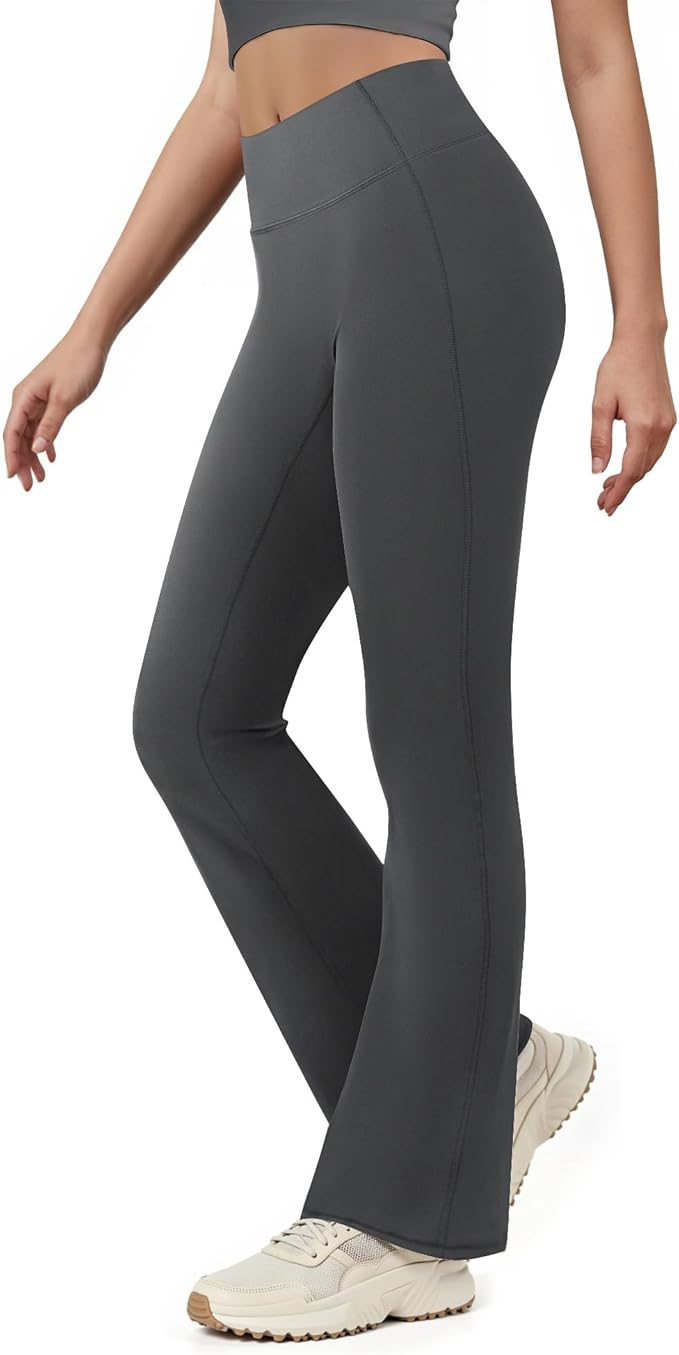 Yoga Pants for Women High Waisted Flare Leggings Bell Bottom Leggings Front Seamless Flared Workout Pants Tummy Control