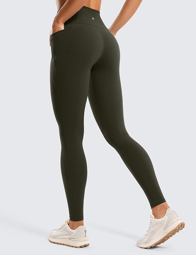CRZ YOGA Butterluxe Workout Leggings Pockets 28'' - High Waisted Gym Womens Yoga Pants Running Buttery Soft