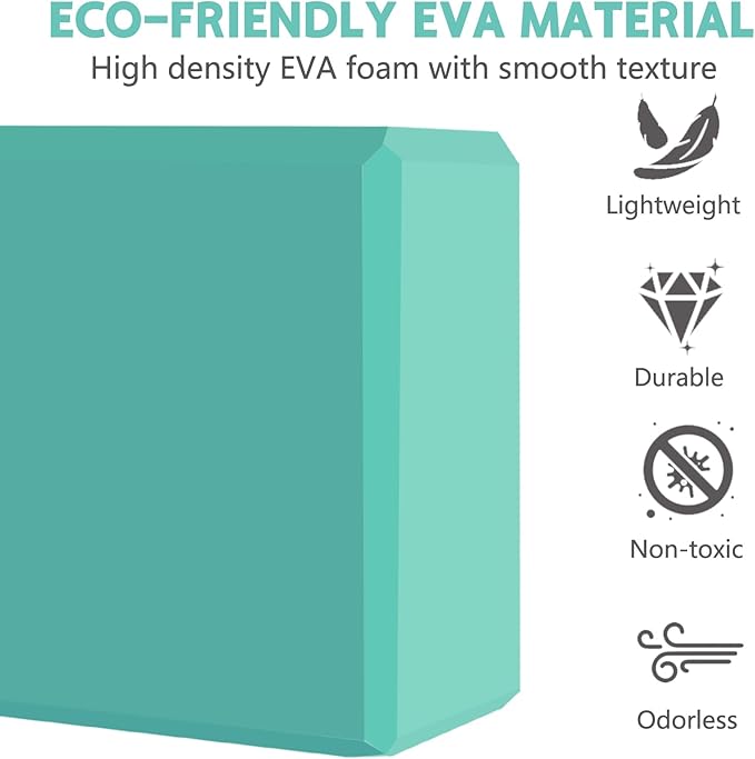 9"x6"x3" Yoga Blocks, Soft Non-Slip Surface Premium Foam Blocks, Supportive, Lightweight, Odor Resistant, Yoga Accessories for Pilates Meditation General Fitness Stretching Toning