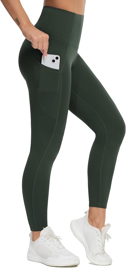Dragon Fit High Waist Yoga Leggings with 3 Pockets,Tummy Control Workout Running 4 Way Stretch Yoga Pants