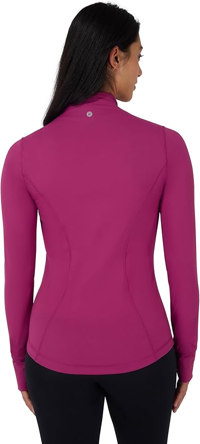 90 Degree By Reflex Full Zip Running Track Jacket Lightweight Athletic Slim Fit Jacket with Thumbholes
