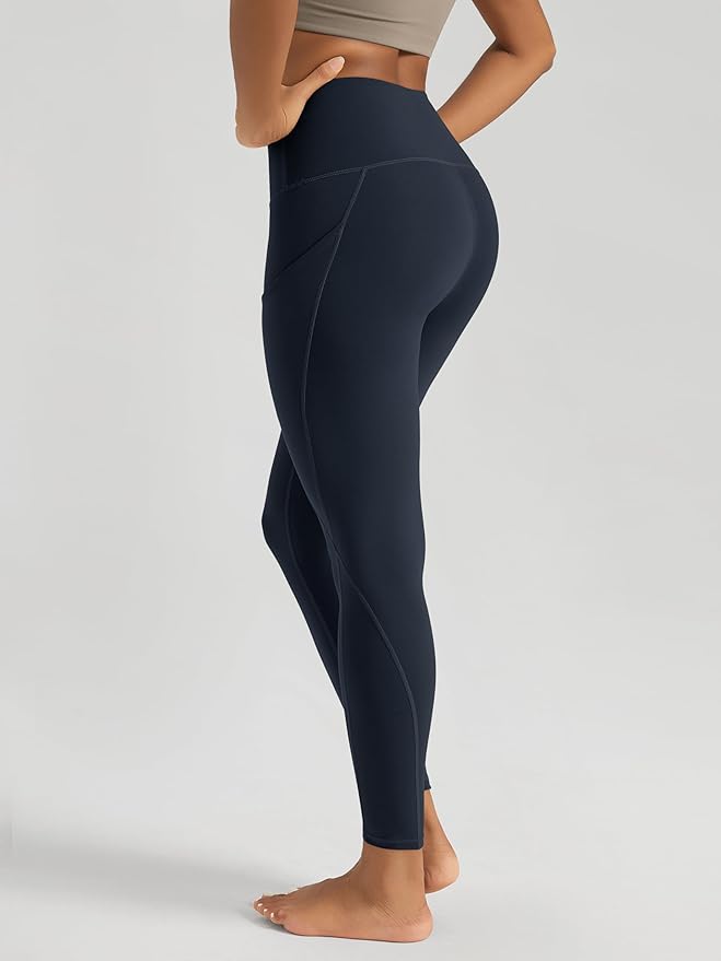 ODODOS Women's High Waisted Yoga Leggings with Pockets, Tummy Control Non See Through Workout Athletic Running Yoga Pants