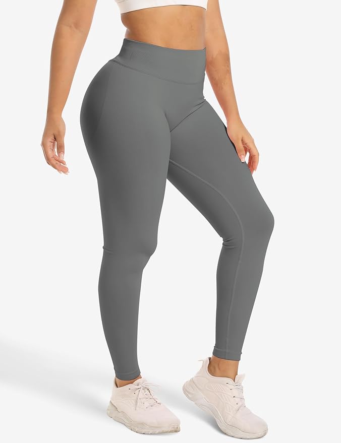 Ieumaz Scrunch Butt Lifting Leggings for Women Gym Seamless Workout Leggings Mid Low Waist Tummy Control Yoga Pants
