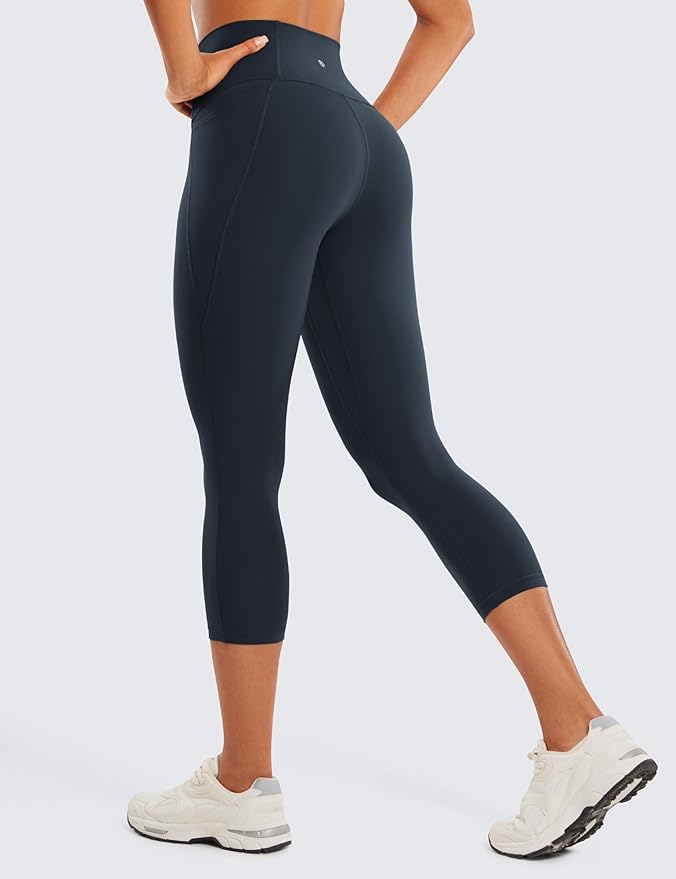 CRZ YOGA Butterluxe Workout Capri Leggings Pockets 21" - High Waisted Gym Athletic Womens Crop Yoga