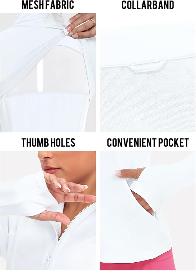 VUTRU Women's Workout Yoga Jacket Full Zip Running Athletic Track Jacket