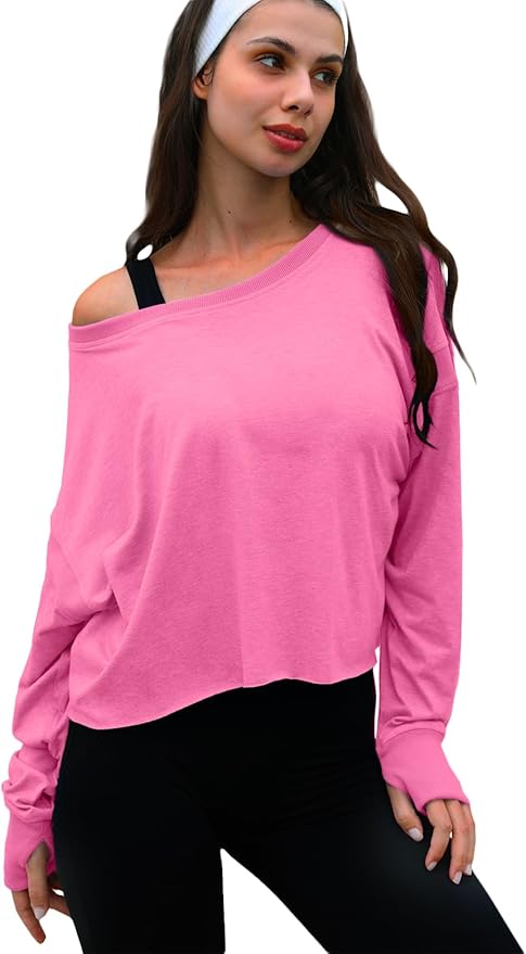 UNIANKIYA Open Back Workout Tops for Women Long Sleeve Cropped Athletic Clothes Gym Running Yoga Low Impact Sports T Shirts