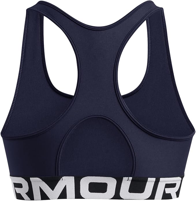 Under Armour Womens HeatGear Authentics Mid Impact Branded Sports Bra