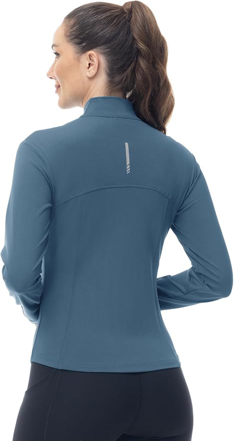 Gopune Women's Workout Athletic Jacket Lightweight Zip Up Yoga Slim Fit Tops with Pockets