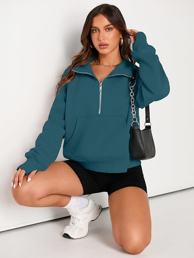 AUTOMET Womens Sweatshirts Half Zip Cropped Pullover Fleece Quarter Zipper Hoodies 2026 Fall Fashion Outfits Clothes