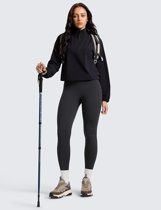 CRZ YOGA Matte Thermal Fleece Lined Leggings 28'' - Casual Lounge Workout Womens Yoga Full Length Pants Winter Warm