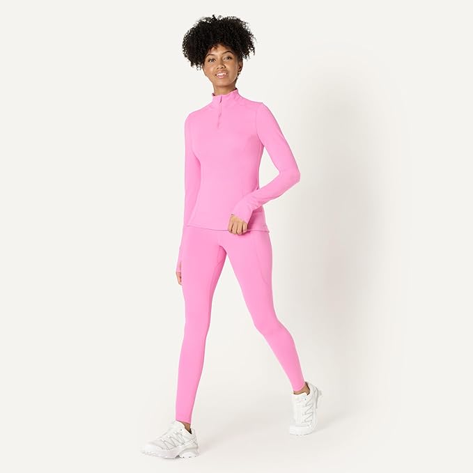 Amazon Essentials Women's Active FormFlex Buttery Soft Slim Fit Quarter Zip Long Sleeve Pullover Jacket