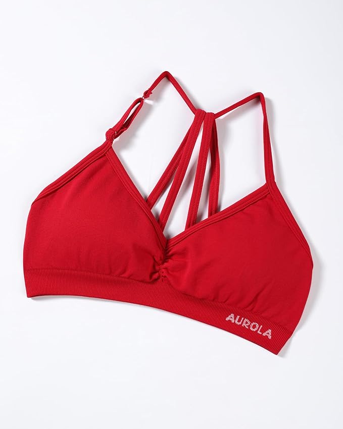 AUROLA Mercury Workout Sports Bras Women Athletic Removable Padded Backless Strapy Minimal Crop Top