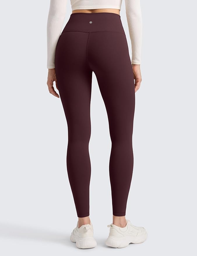 CRZ YOGA Matte Thermal Fleece Lined Leggings 28'' - Casual Lounge Workout Womens Yoga Full Length Pants Winter Warm