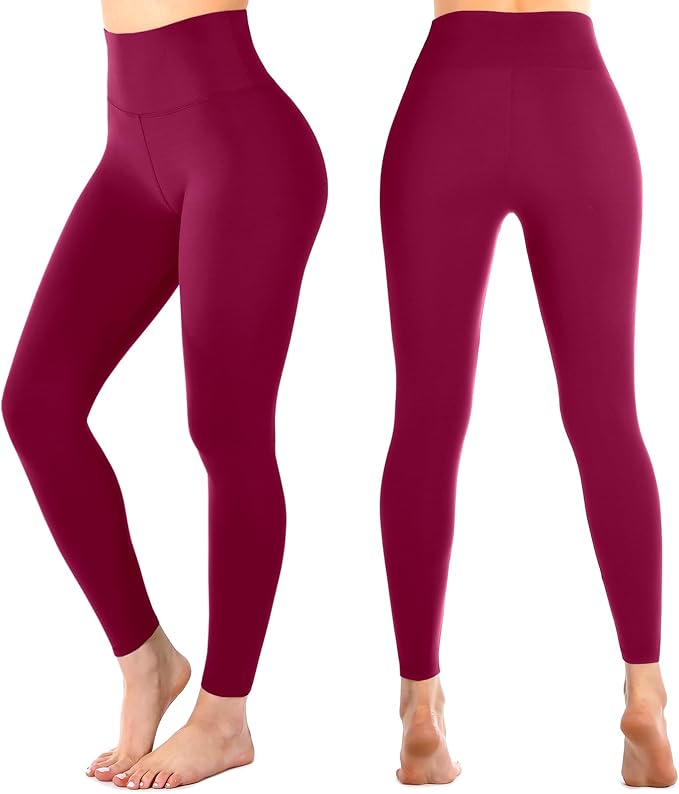Leafigure High Waisted Leggings for Women- Soft No See-Through Yoga Pants for Gym Workout Running