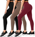 FULLSOFT 3 Pack Leggings for Women High Waisted Soft Black Yoga Pants for Workout Athletic Running Reg & Plus Size