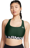 Under Armour Womens HeatGear Authentics Mid Impact Branded Sports Bra