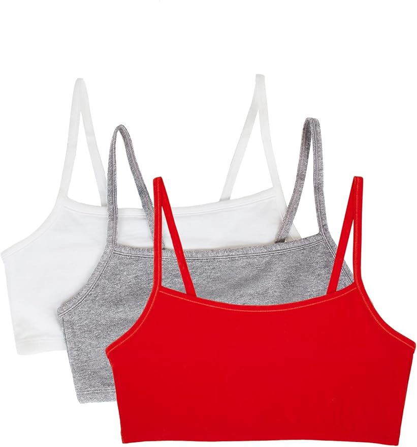 Fruit of the Loom Women's Spaghetti Strap Cotton Sports Bra - All-Day Comfort & Easy Movement