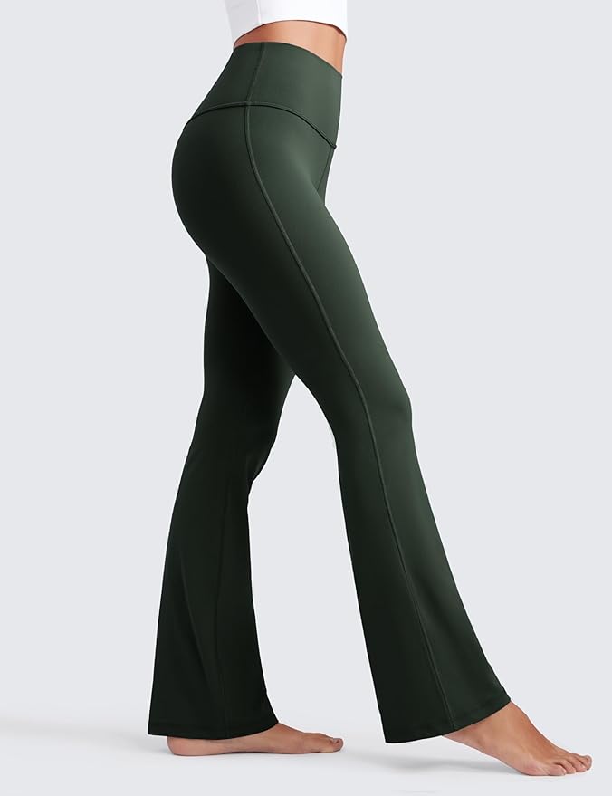 CRZ YOGA Butterluxe Flare Leggings 29"/30.5"/32"/33.5" - High Waist Bootcut Wide Leg Lounge Womens Yoga Pants with Pocket