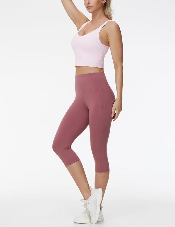 Dragon Fit High Waist Yoga Leggings with 3 Pockets,Tummy Control Workout Running 4 Way Stretch Yoga Pants