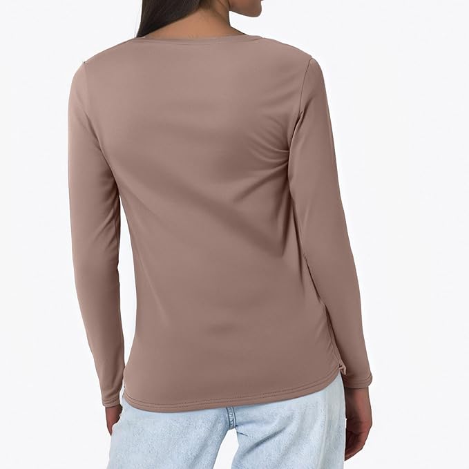 Yoga Tops for Women Long Sleeve Compression Going Out Tops Workout Sets Gym Shirts Cute Cropped V Neck Dance Outfits