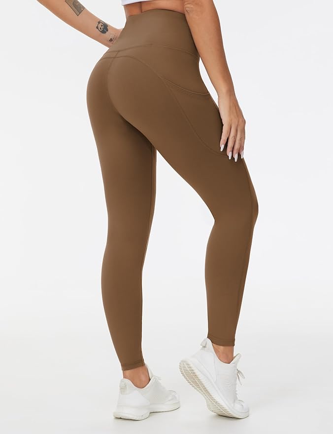 THE GYM PEOPLE Thick High Waist Yoga Pants with Pockets, Tummy Control Workout Running Yoga Leggings for Women
