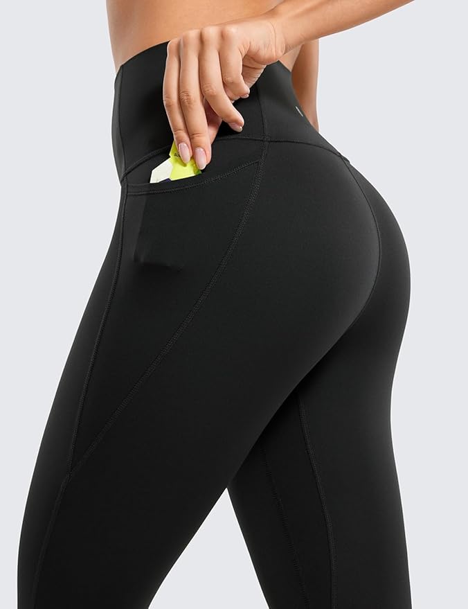 CRZ YOGA Butterluxe Workout Leggings Pockets 28'' - High Waisted Gym Womens Yoga Pants Running Buttery Soft