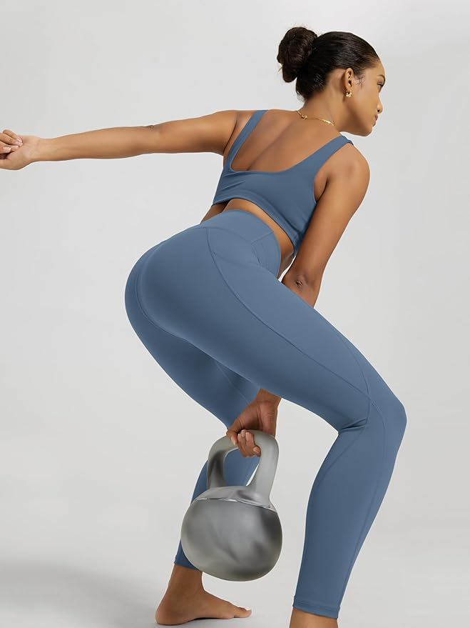 ODODOS Women's High Waisted Yoga Leggings with Pockets, Tummy Control Non See Through Workout Athletic Running Yoga Pants