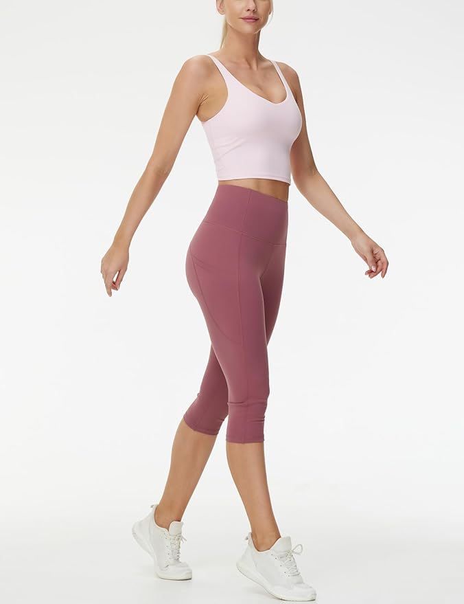 Dragon Fit High Waist Yoga Leggings with 3 Pockets,Tummy Control Workout Running 4 Way Stretch Yoga Pants