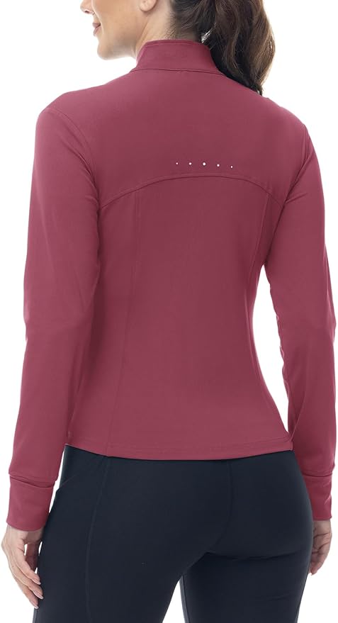 BGOWATU Women's Workout Athletic Jacket Full Zip Running Jackets Gym Yoga Track Tops with Pockets Thumb Hole