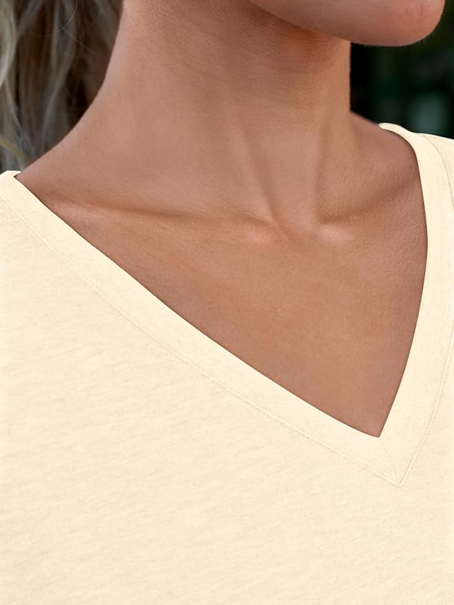 AUTOMET T-Shirts Short Sleeve V Neck Tees Tops for Women Fashion Trendy Lightweight Soft Casual Summer Outfits Clothes 2026