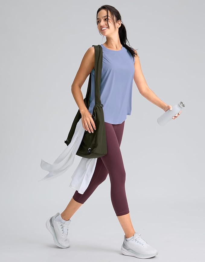 SANTINY Women's Sleeveless Workout Tops Breathable Lightweight Active Tennis Yoga Shirts Athletic Running Tank Tops for Women