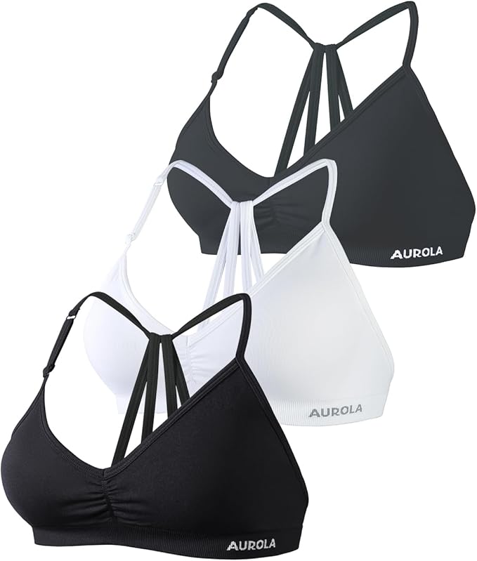 AUROLA Mercury Workout Sports Bras Women Athletic Removable Padded Backless Strapy Minimal Crop Top