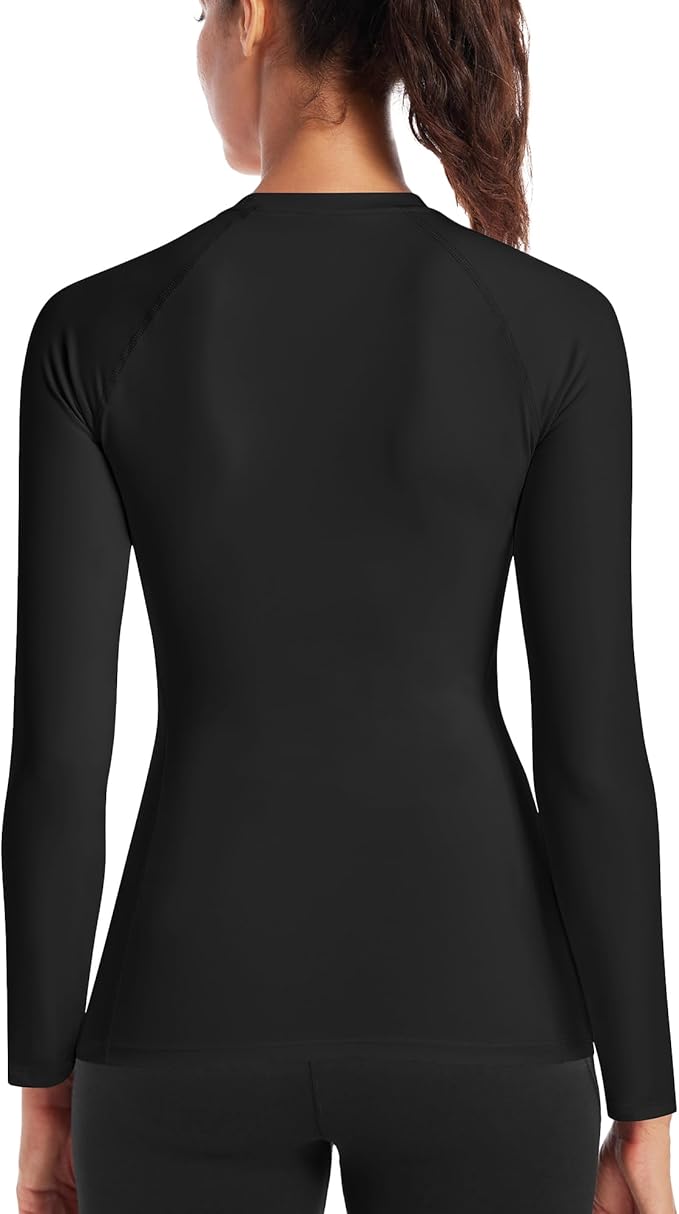 Runhit Women's Long Sleeve Compression Shirt Workout Tops Athletic Base Layer Gym Yoga Running Sports Gear Quick Dry UPF 50+