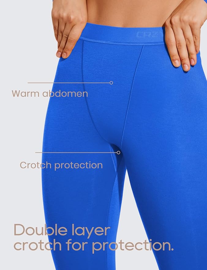 CRZ YOGA Soft Thermal Underwear Sets for Women Lightweight Long Johns Base Layer Pajamas Warm Top Bottom