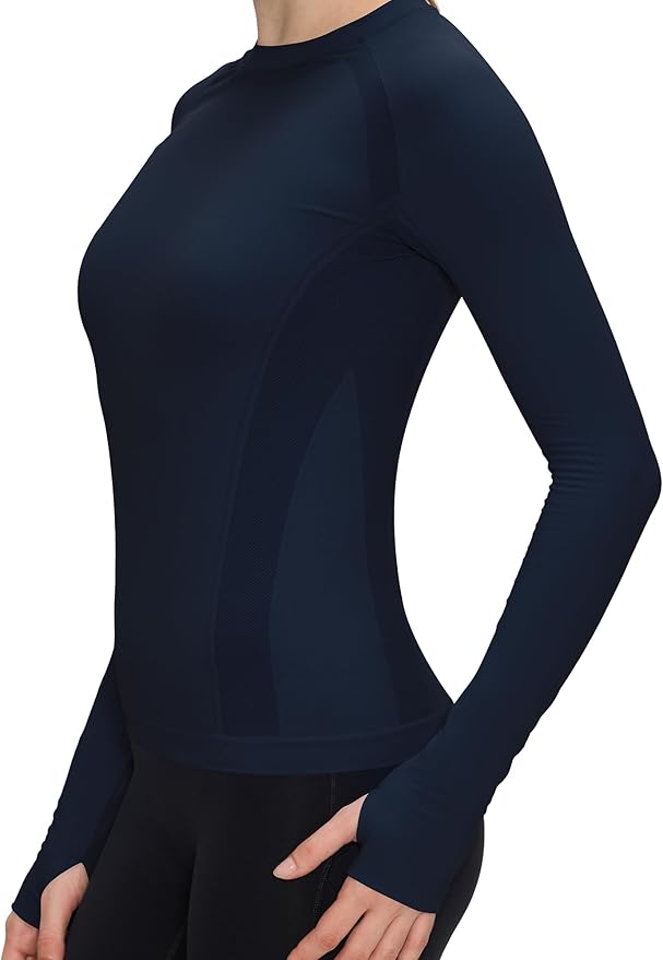 Long Sleeve Workout Tops for Women, Compression Shirt, Sports Running Shirt Breathable Athletic Top Slim Fit