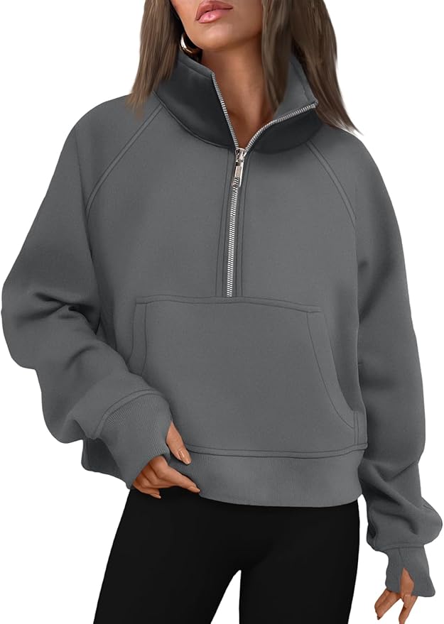 AUTOMET Womens Sweatshirts Half Zip Cropped Pullover Fleece Quarter Zipper Hoodies 2026 Fall Fashion Outfits Clothes