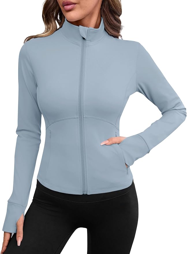 Avoogue Women Lightweight Active Jacket Full Zip Workout Running Yoga Athletic Outerwear with Pockets