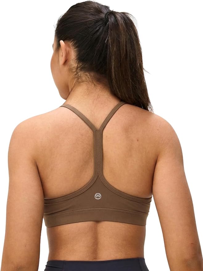 Womens Y Back Padded Sports Bra Strappy U Neck Butter Soft Low Impact Workout Bras Yoga Pilates Walking