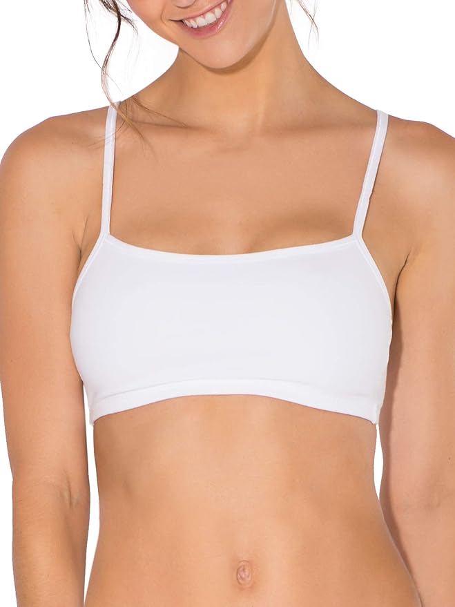 Fruit of the Loom Women's Spaghetti Strap Cotton Sports Bra - All-Day Comfort & Easy Movement