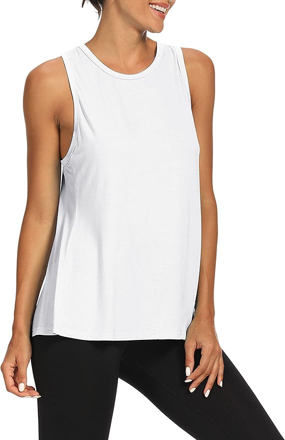 Bestisun Workout Tank Tops Open Back Yoga Exercise Shirts Tie Back Athletic Clothes for Women