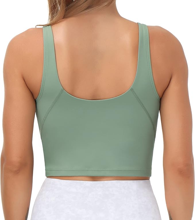 THE GYM PEOPLE Womens' Sports Bra Longline Wirefree Padded with Medium Support