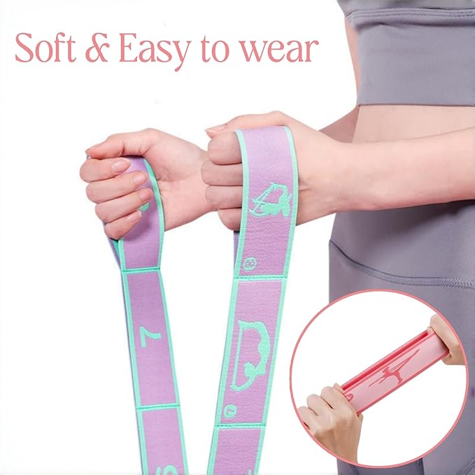 Multi-Loop Stretch Band - Yoga, Pilates, Ballet, and Physical Therapy Stretching Strap for Flexibility, Leg Stretching, and Exercise - Durable Stretching Equipment for Dance and Fitness