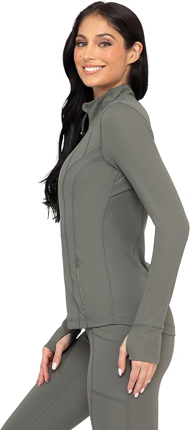 90 Degree By Reflex Full Zip Running Track Jacket Lightweight Athletic Slim Fit Jacket with Thumbholes