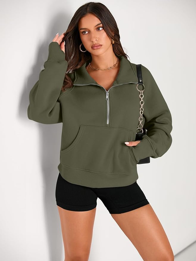 AUTOMET Womens Sweatshirts Half Zip Cropped Pullover Fleece Quarter Zipper Hoodies 2026 Fall Fashion Outfits Clothes