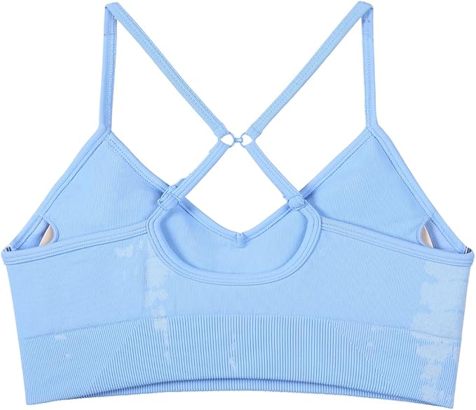 AUROLA Serpent Seamless Sports Bras for Women,Backless Padded Strappy Workout Gym Yoga Crop Tops