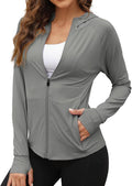 We1Fit Women's UPF 50+ Sun Protection Jacket Hoodie Sun Shirts Hiking Running Athletic Shirt