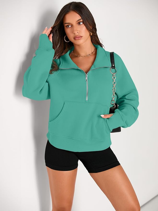 AUTOMET Womens Sweatshirts Half Zip Cropped Pullover Fleece Quarter Zipper Hoodies 2026 Fall Fashion Outfits Clothes