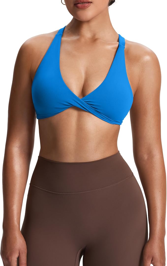 Aoxjox Women's Workout Sports Bras Fitness Satara Low Impact Bra Yoga Crop Tank