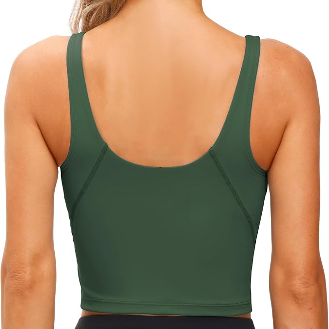 THE GYM PEOPLE Womens' Sports Bra Longline Wirefree Padded with Medium Support